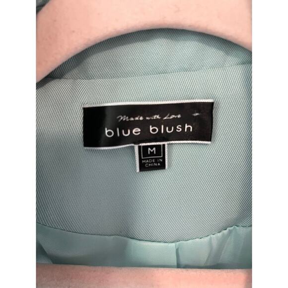 Blue Blush Single Breasted One-Button Lined Blazer Mint Green Womens Size Medium - Picture 2 of 4